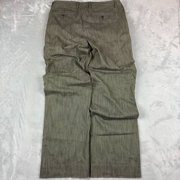 Vintage Armani Exchange Pants Mens 34x33 Green Dress Business Casual Baggy Wide - Picture 1 of 15